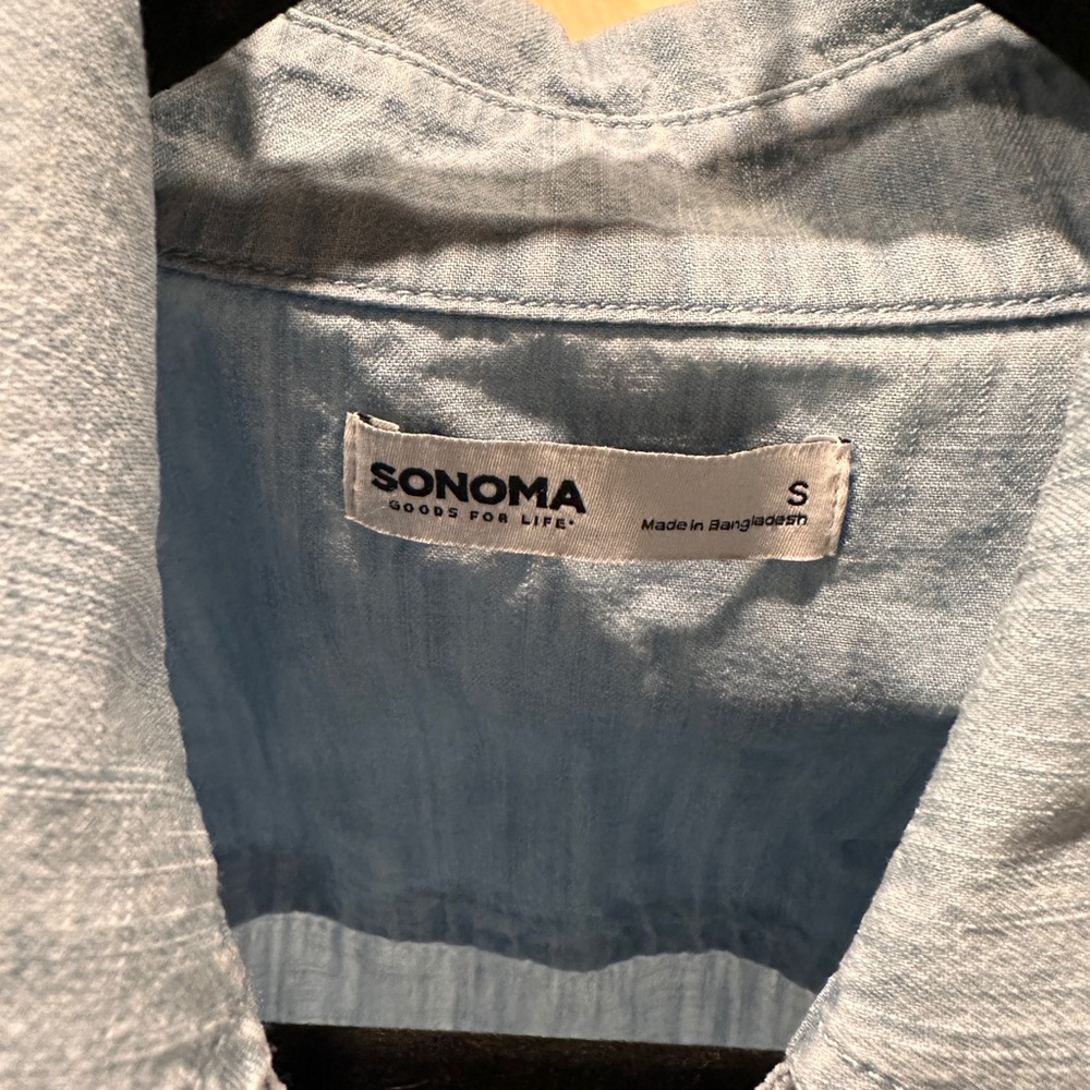 Sonoma Light Blue Button Down Shirt - Picture 3 of 4